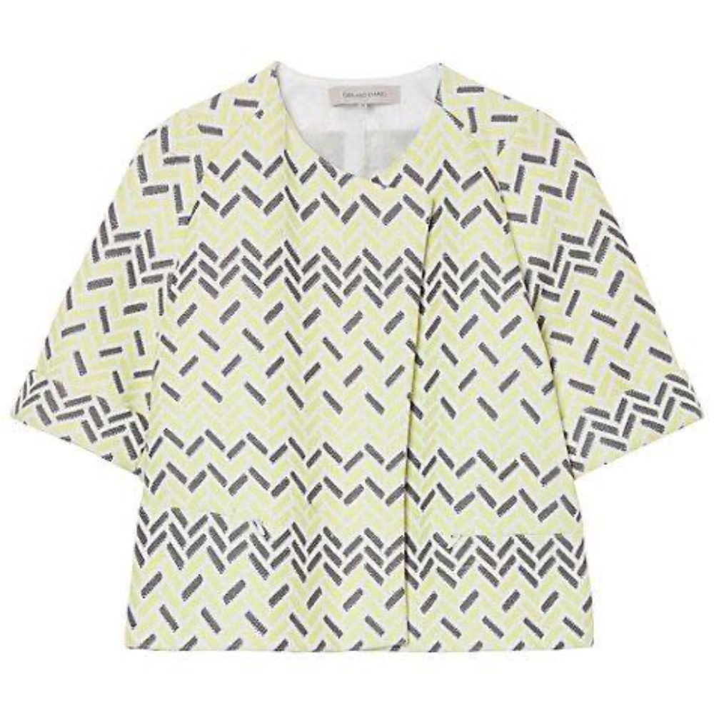 Gerard Darel Women Grey & Yellow Jacket size 12